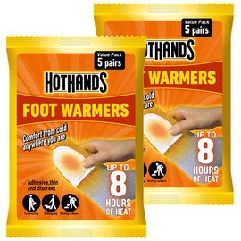 HOTHANDS Foot Warmers Value Pack - Pack of 2 (5 pairs each) - 8 hours of heat - Air activated - Ready to use