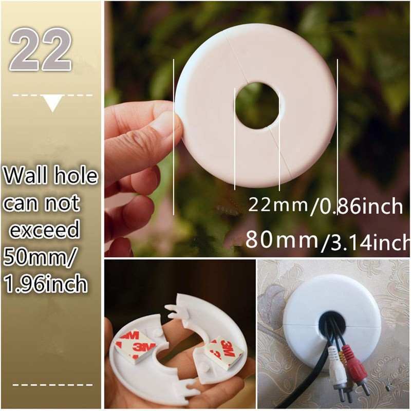 2 pcs Wall Split Flange Self-Adhesive tape Round Escutcheon Various