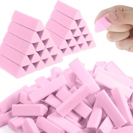 Dunzoom 100 Pack Block Pencil Erasers Aesthetic Triangle Gum Erasers Bulk for Drawing Art, School, Classroom, Office, Back to School, Teachers, Kids, Party Favors, Gifts Supplies(Pink)