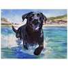 Black Labrador at Sea - Oscar Jetson Watercolour Artwork Print