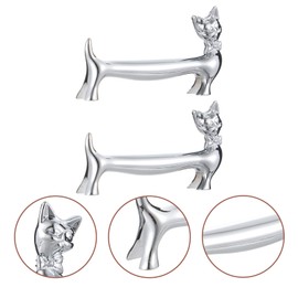 Cabilock 2 Pieces Chopsticks Holder Metal Cat Figure Chopsticks Shelves Cushion Cutlery Tray Spoon Rest Chopsticks Rest for Kitchen Home Restaurant Table Decoration