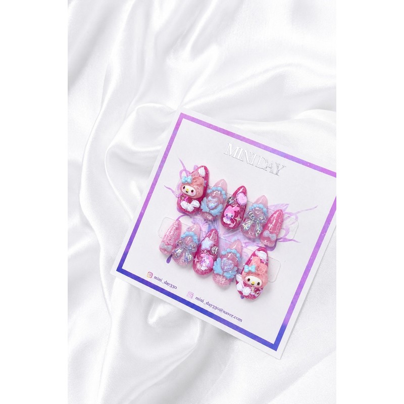 Baby My Melody Handmade Nail Tips - Ballerina / 베이비