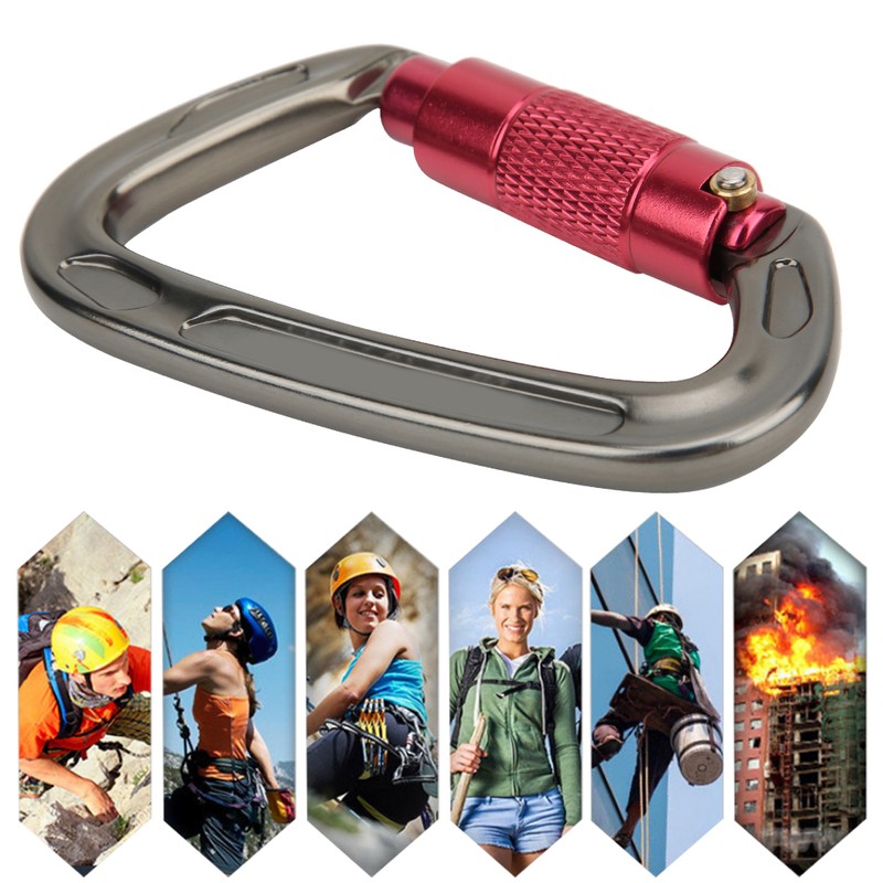 7075 Aviation Aluminum Master Lock Carabiner D Ring Safety Buckle