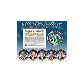 Living Presidents 2016 Presidential $1 Dollar Colorized 2-Sided 5-Coin Full Set