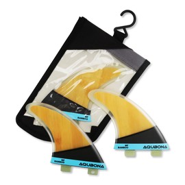 AQUBONA Double Tabs MF FINS Surfboard Fiberglass Fins for Surfing with Fin Bag and Fin Key
