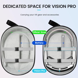 sarlar Hard Carrying Case Compatible with Apple Vision Pro and Accessories, Travel Case Lightweight and Portable Protection for VR Gear/Battery/Adapter/Cables, Ultra-Sleek Design
