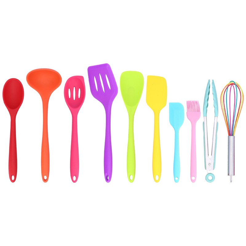 10Pcs set Silicone Kitchen Utensils Kitchenware Non Stick Spatula Spoon