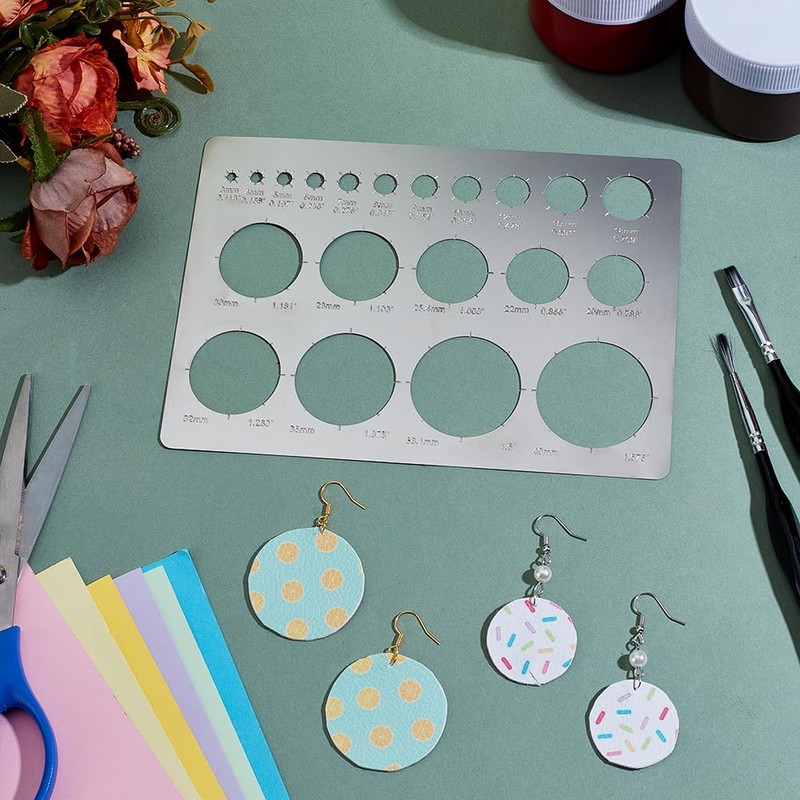 UNICRAFTALE Metal Circles Template Rounds Stencil for Drawing Stainless Steel