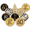 Black and Gold 60th Birthday Party Favor Stickers - 180