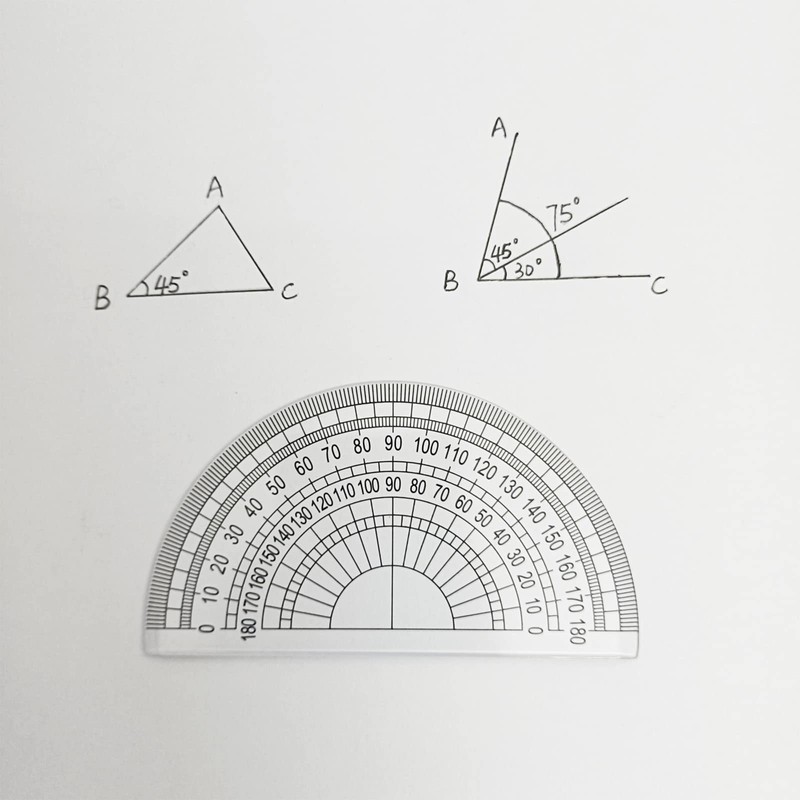 Mebamce 3 Pack Plastic Protractor 180 Degrees 4 Inches for