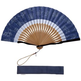 Hoakken Luxury Fan Brand with Craftsman's Traditional Technique and Modern Sentimence: Men's Gentleman, Japanese Style Accessory, Japanese Pattern, Durable, Stylish, Father's Day Gift, Gift, nvy, 箱サイズ：264x115x26mm/扇子全長：約225mm