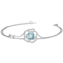 KIMIEVOL Women's Bracelet, 12 Months, Birthstone "Rose Amour", Rose Motif, Platinum Plated, Silver, 925 Jewelry, Accessory, Birthday, White Day, Mother's Day, Christmas, Gift Wrapping Included,