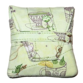 Tea Bag Wallet in a Small Teabag Shape, Swimming Tea Bags Fabric Print, Handmade, Quilted