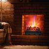 COSTWAY Eternal Flame Electric Fireplace Log, Wood Ember Bed, 26-inch