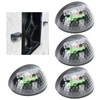 4Pcs Outdoor Waterproof Semicircle 6LED Solar Power Wall Lamp Black