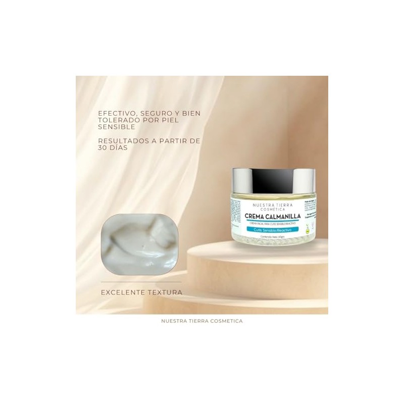 Nuestra Tierra Cosmética Crema Calmanilla Cutis Sensible Reactivo Facial Hidratante