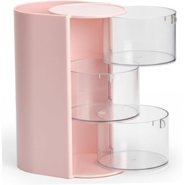 Soporte para cepillos para el cabello, organizador giratorio de 3 niveles para brochas de maquillaje, soporte para el cabello, accesorios almacenamiento, organizador para niñas