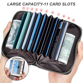 EcoVision Credit Card Wallet, RFID Card Case Wallet, Zipper Card Cases Holder for Men Women, RFID Blocking, KeyChain Wallet, Compact Size Card Organizer Case for Women