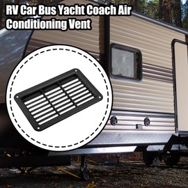 X AUTOHAUX 19X12cm Rectangular Black RV Air Vent Panel Ventilation Grill Louver - Pack of 1