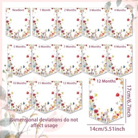 JeVenis Wildflower First Birthday Decorations Birth Month Flower Picture Wildflower 12 Months Photo Banner Wild Flower Party Decorations