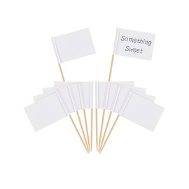 100 Pieces Blank Toothpick Flags Cheese Markers Food Labels for Party Buffet Cheese Labels for Charcuterie Board Accessories Flag Toothpicks for Appetizers