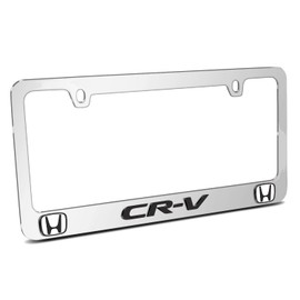 iPick Image for Honda CR-V Dual Logo in 3D on Mirror Chrome Metal License Plate Frame - Official Licensed