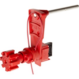 Brady Universal Valve Lockout with Blocking Arm, Small, for Handles up to 0.6" Thick, 8' Sheathed Metal Cable