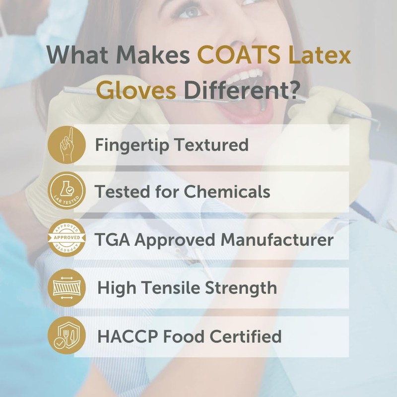 GloveOn COATS Latex Disposable Gloves (Medium, 100, count)