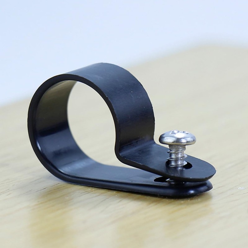 50 Pack Black Cable Clips,cable clips outdoor, 1/4'' Screw Mount