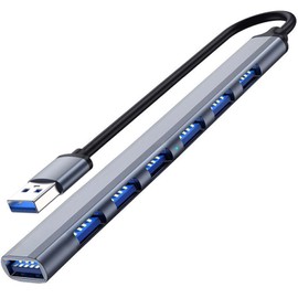 TIEDXIOY 7 Port USB 3.0 Hub, Aluminium USB Splitter & Extender for Laptop, PC, iMac, USB Flash Drives, Mobile HDD, Printer, Camera & More