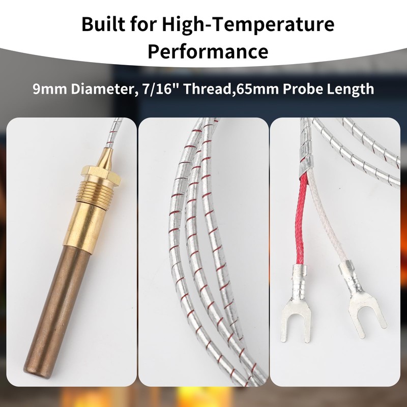 36" Gas Fryer Thermocouple Thermopile Replacement for Pitco 60125501, Gas