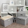 Yawinhe Storage Box with Lid, Foldable Linen Cloth Clothes Storage