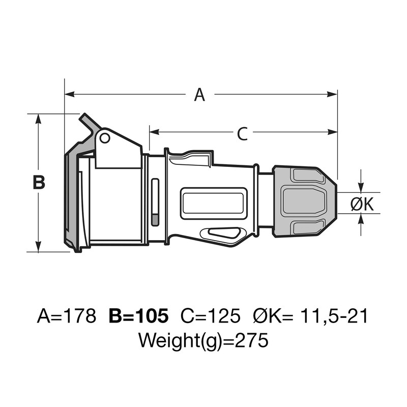 famatel 23203 Mobile-Station 220-240 V IP44 2P 32 A T
