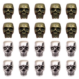 HAOBIN Pack of 20 Skull Beads Skull Beads Skull Beads Retro Skull Beads Skull Beads Skull Spacer Beads for DIY Accessories Bracelet Necklace Jewellery Making