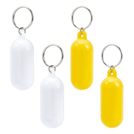 nbeads Pack of 4 Plastic Floating Keyrings, 3.5 Inch Long Floating Key Ring in Pill Shape, Floating Key Holder for Boating, Fishing, Sailing and Outdoor Sports