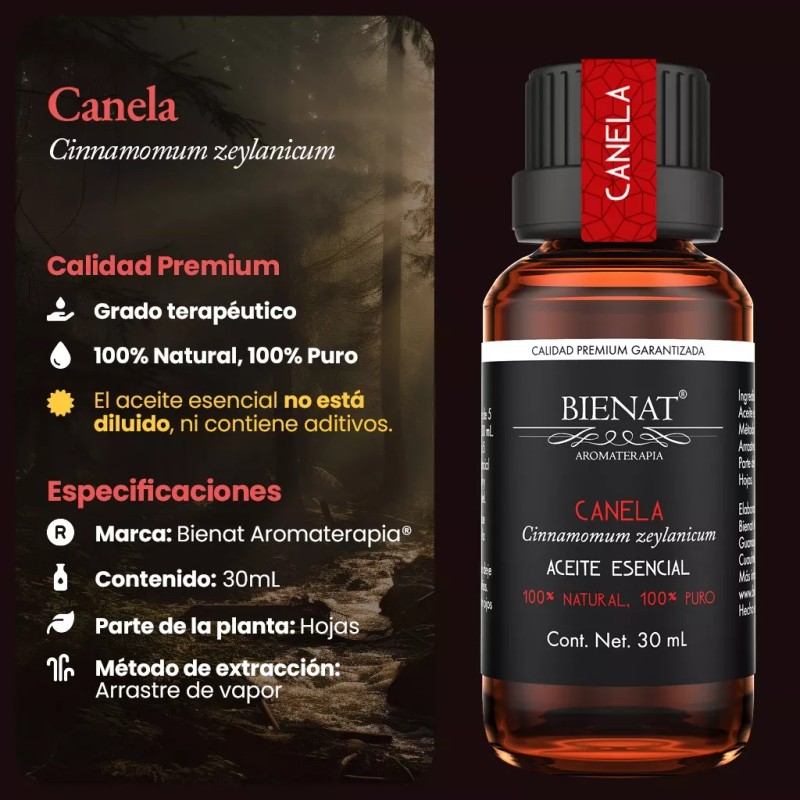 Bienat Aromaterapia Aceite Esencial De Canela 30 Ml 100% Natural