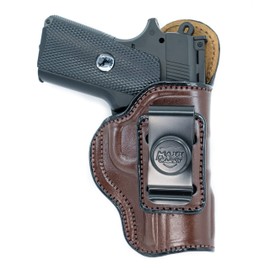 Maxx Carry Inside The Waistband Leather Holster Fits COLT 1911 3" Barrel. IWB Holster, Brown, Right Hand Draw.