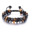 CrystalTears Mens Crystal Bracelet Tiger Eye Black Obsidian Hematite Healing