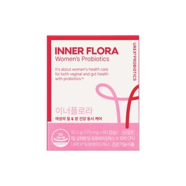 Innerflora Vaginal Lactobacillus Probiotics Renewal Product 60 Capsules / 이너플로라 질 유산균 프로바이오틱스  리뉴얼 상품  60캡슐 X 1박스 2개월분