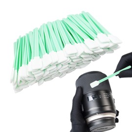 Pack of 100 Cleaning Swabs - Cotton Buds Long Cleaning Swabs Mini Rectangular Cleaning Sticks Lint-Free for Drain Leather Alcohol for Inkjet Camera Lens Cleaning, Optical