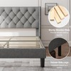 Feonase Full Size Bed Frame with Upholstered Wingback Headboard, Platform
