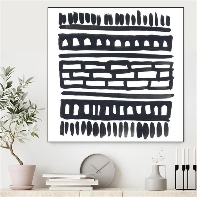 Giant Art Canvas 20x20 Weft III Framed in White