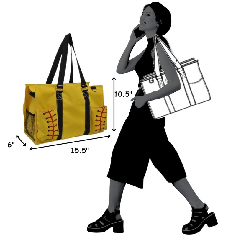 NGIL Utility Water Resistant Tote Bag, Top Zipper Closure, Perfect