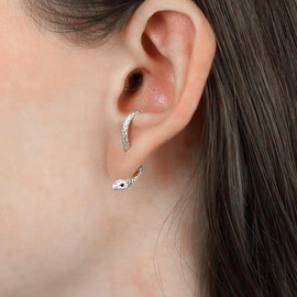 INENIMARTJ Snake Dangle Earrings for Women Punk Gothic Personality Snake Dangle Drop Earrings Statement Serpent Earrings Vintage Boho Animal Snakes Jewelry