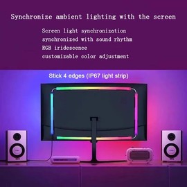 27-Inch RGBIC LED Strip Light for Gaming, Smart App Control, Music Sync, USB Powered for PC Monitors
