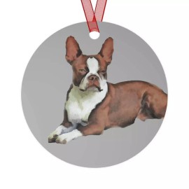Doggylips™ Boston Terrier 'Seely' Metal Ornaments - Add some Whimsy to Your Holiday Decor -