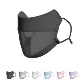 iSEN LABEL Mesh Mask, Cloth Mask, UV Protection, Comfortable, Breathable, Cool to Touch, Smooth, Easy to Breathe Washable, Reusable, Spring and Summer, Anti-Fog Glasses, Training, Running, Yoga,