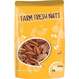 Whole, Shelled & Dry Roasted Georgia Pecans Unsalted (2 Lbs.) - Vegan & Keto Friendly - Oven Roasted in Small Batches for Added Freshness - Farm Fresh Nuts Brand