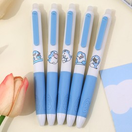 MOZXIRZ 5 Pcs Erasable Gel Pens Erasable Retractable Pens Cute Pens Cartoon Shark Pens 0.5mm Blue Ink Pen Office School Pens Women Girls Boys Pens (Blue Ink-Shark)
