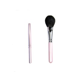 Kumano Makeup Brush, Pink Pearl, Teak Brush & Portable Lip Brush, Set of 2, Middle Shaft Type, Gift, Packaging